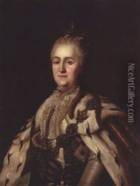 Portrait Of Catherine The Great Oil Painting - Virgilius Erichsen