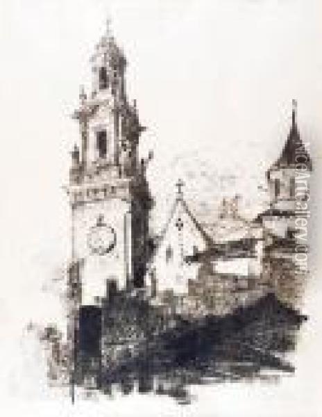 Katedra Wawelska Oil Painting - Leon Wyczolkowski