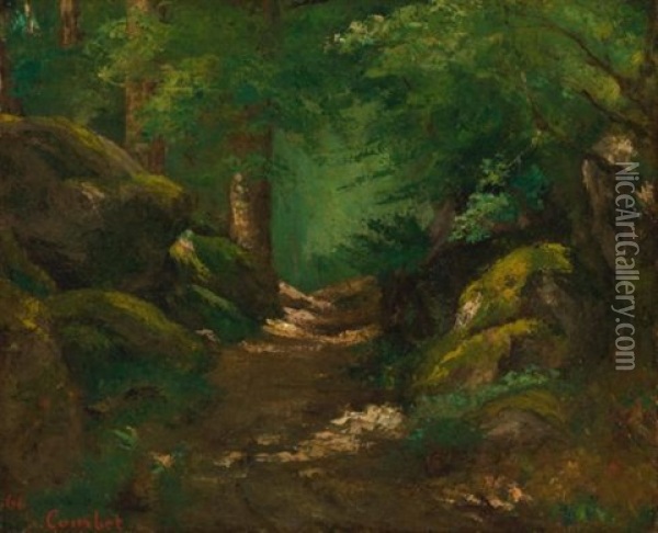 A Forest Glade Oil Painting - Gustave Courbet