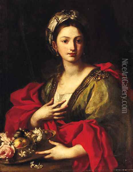 Saint Dorothea Oil Painting - Jacopo Cestaro