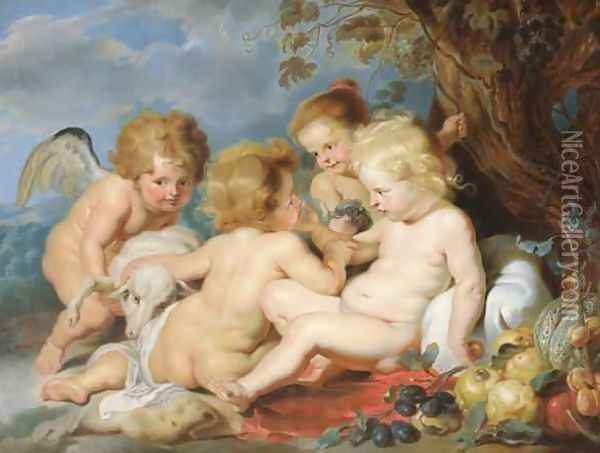 Rubens Putti Oil Painting - William Hoare