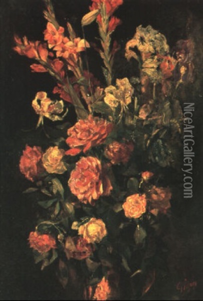Blumenstilleben Oil Painting - Francois Adolphe Grison