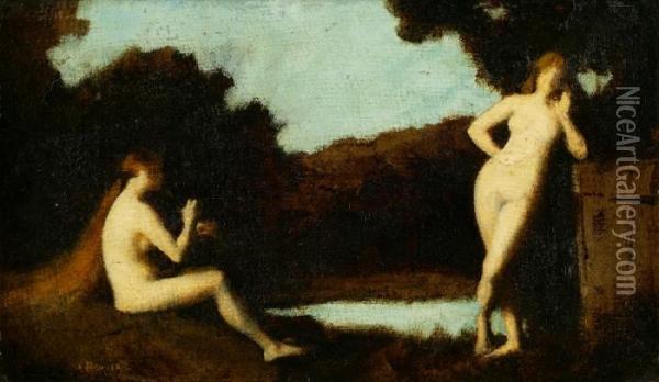 Bathing Oil Painting - Jean-Jacques Henner