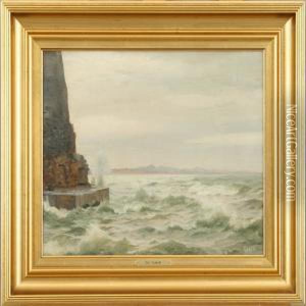 Waves Breaking Oil Painting - Christian Eckardt