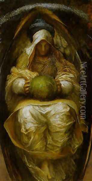 The Recording Angel Oil Painting - George Frederick Watts