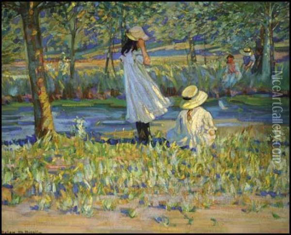 Watching The Boat Oil Painting - Helen Galloway Mcnicoll