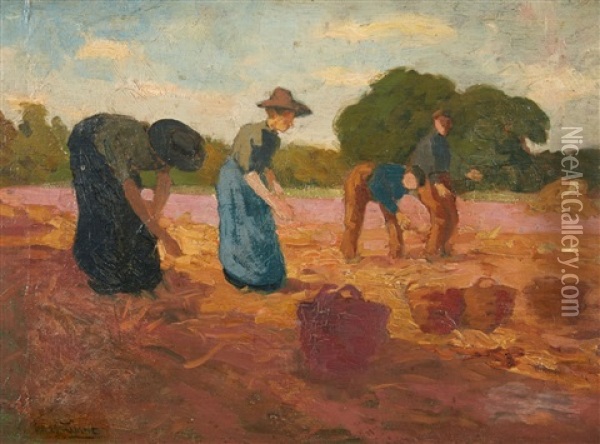 Peasants Working The Land Oil Painting - Willem de Zwart