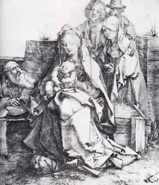 The Holy Family With St John The Magdalen And Nicodemus Oil Painting - Albrecht Durer