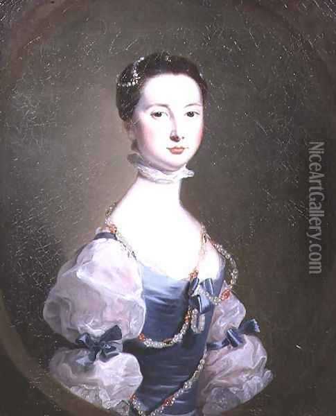 Portrait of a lady of the Cholmley family, c.1755 Oil Painting - Josepf Wright Of Derby