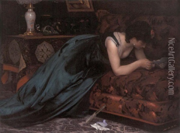 The Love Letter Oil Painting - Emile Levy