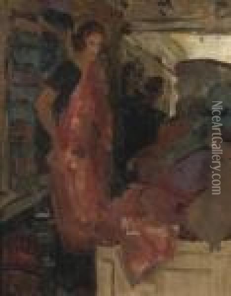 The Wijnman Fashion Store, The Hague Oil Painting - Isaac Israels