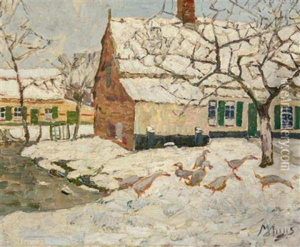 The First Snow Oil Painting - Modest Huys