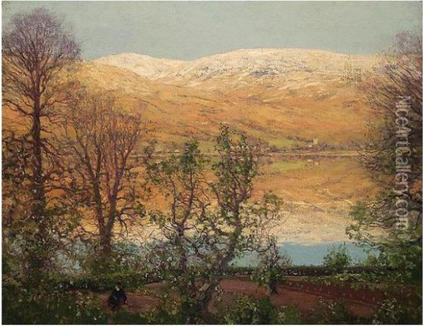 Spring Snows, Loch Fyne Oil Painting - George Houston