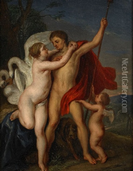 Venus Och Adonis Oil Painting - Balthasar Beschey