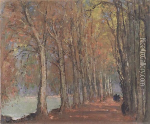 L'automne A Espalion (aveyron) Oil Painting - Louis Marie Desire-Lucas