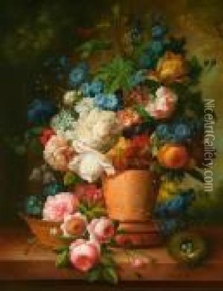 A Flowerpiece Oil Painting - Thomas Webster