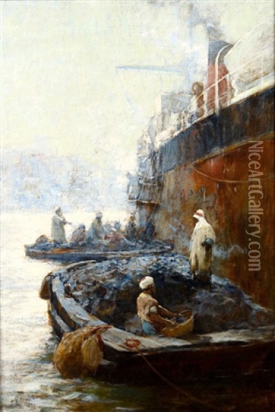 Oran Harbour Oil Painting - Adam Edwin Proctor