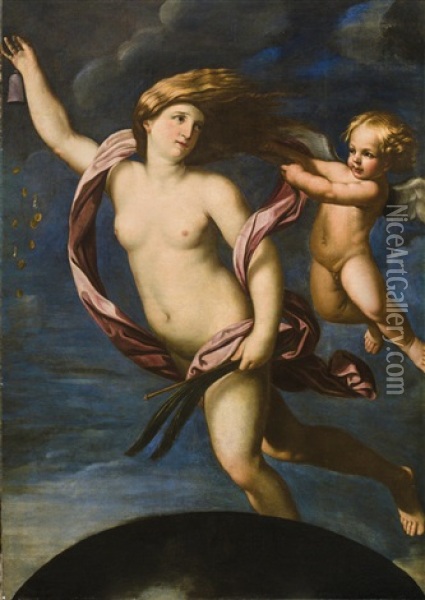 Fortuna With A Purse Oil Painting - Giovanni Andrea Sirani