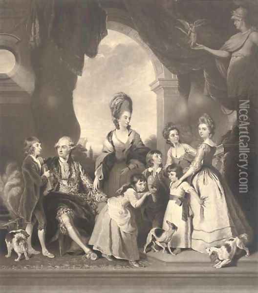 The Marlborough Family, by Charles Turner Oil Painting - Sir Joshua Reynolds
