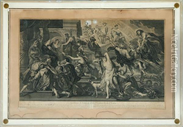 L'apotheose D'henri Iv Et La Regence De La Reine Oil Painting - Gaspard Duchange