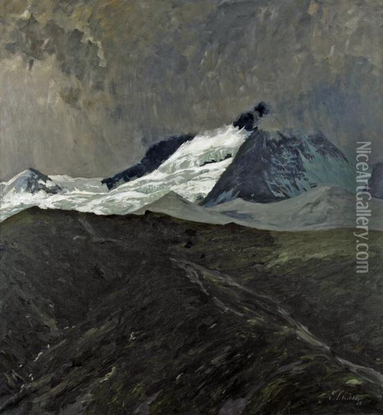 Matterhorn Im Nebel Oil Painting - Ernst Traugott Schiess