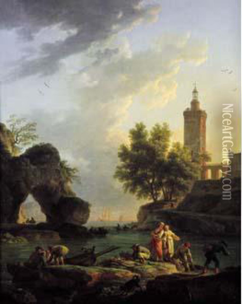  Le Rocher Perce  Oil Painting - Claude-joseph Vernet