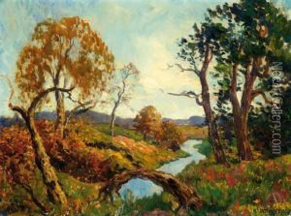 Sunny Landscape With River Oil Painting - Charles Dankmeijer