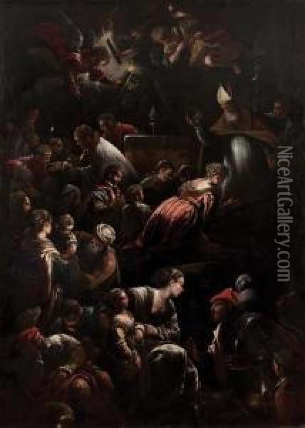 Battesimo Di Santa Afra Oil Painting - Jacopo Bassano (Jacopo da Ponte)