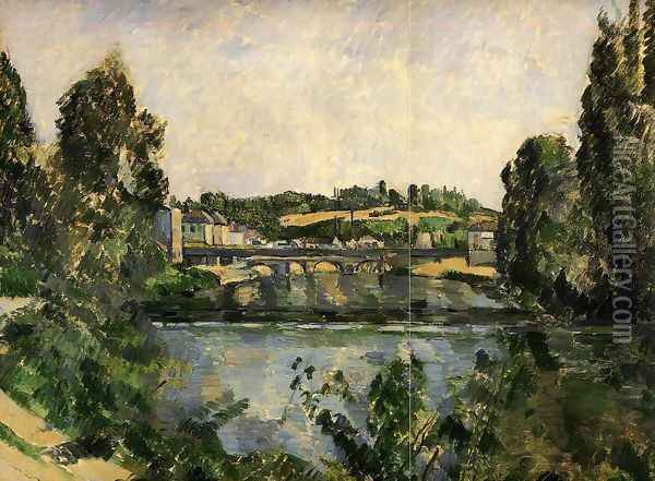 The Bridge And Waterfall At Pontoise Oil Painting - Paul Cezanne