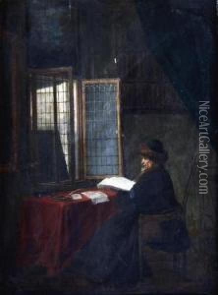 Le Philosophe Devant Sa Fenetre Oil Painting - Jacobus Vrel
