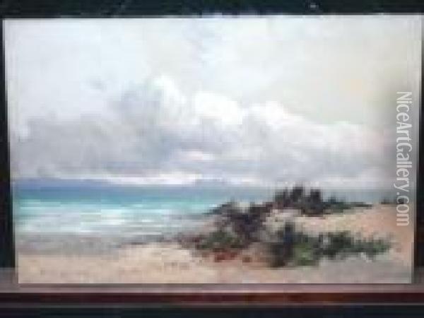 A Pair Of Coastalscenes Oil Painting - William Langley