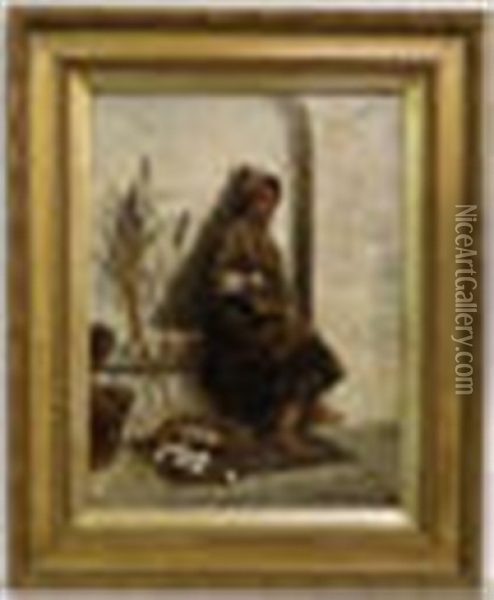 The Young Arab Egg Seller '1894' Oil Painting - Margaret Murray Cookesley