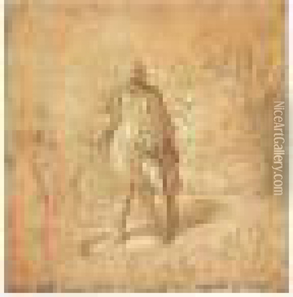 A Youth Leading A Donkey In A Landscape Oil Painting - Girolamo Francesco Maria Mazzola (Parmigianino)