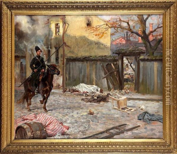 Ranek Po Pogromie Oil Painting - Wojciech Von Kossak