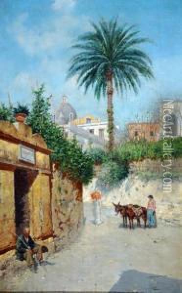 Capri Oil Painting - Giuseppe Giardiello