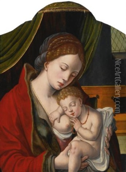 Virgin And Child Oil Painting - Pieter Coecke van Aelst the Elder
