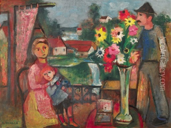Le Bouquet Du Moulin Oil Painting - Charles Walch