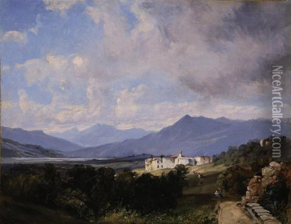 View Of Patzcuaro, Mexico Oil Painting - Baron Jean-Baptiste Gros