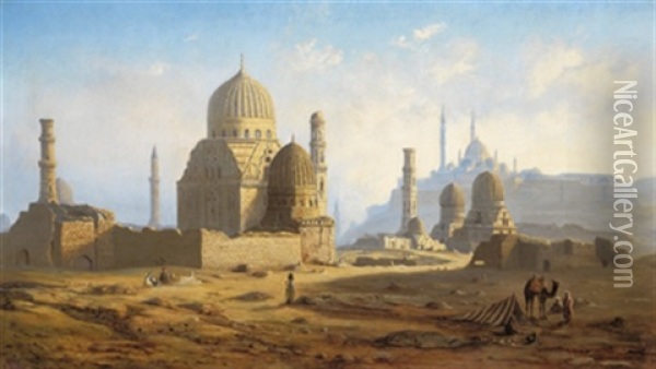Blick Auf Kairo Oil Painting - William James Mueller