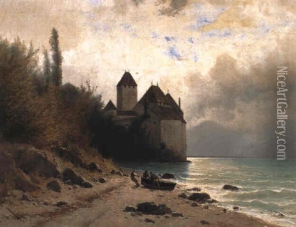 Schloss Chillon Oil Painting - Gustave Eugene Castan