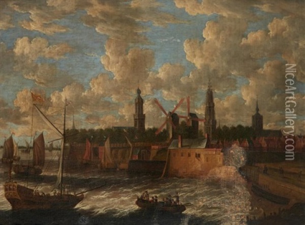 Vue De Haarlem Oil Painting - Jan Abrahamsz. Beerstraten