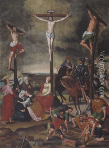 Die Kreuzigung Christi Oil Painting - Pieter Jansz Pourbus