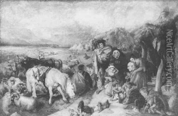 A Scene In The Grampians - The Drovers' Departure Oil Painting - Sir Edwin Henry Landseer