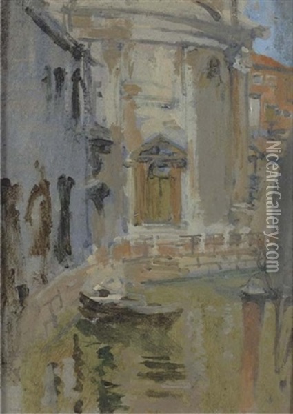 A Quiet Canal, Venice Oil Painting - Walter Sickert