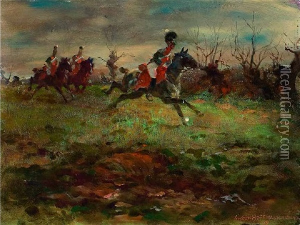 Kavallerie Oil Painting - Anton Hoffmann