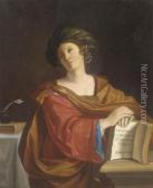 Sybilla Samia Oil Painting - Domenico Zampieri (Domenichino)