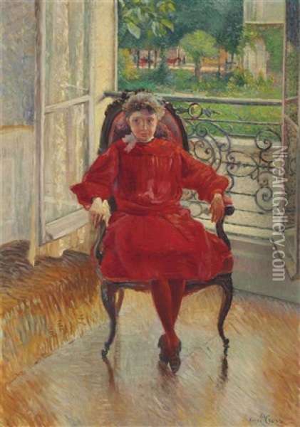 La Blouse Rouge Oil Painting - Henri-Edmond Cross
