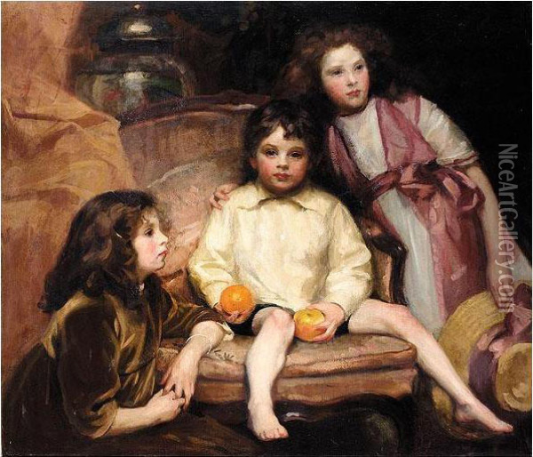The Children Of Robert B. Black Esquire Oil Painting - Henry Harris Brown