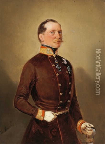 Bildnis Johann Freiherr Vernier De Rougemont Et Ortchamp Oil Painting - Wilhelm M. Richter