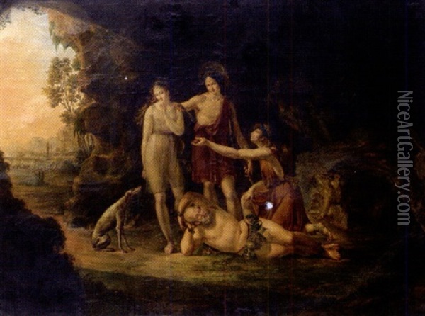 Artemis Et Sylene Ivre Oil Painting - Pierre Narcisse Guerin